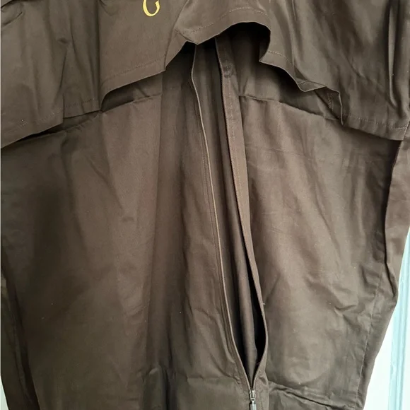 GUCCI Cotton Garment Bag Travel Bag Dust Bag Brown with Gold Letters Size 42 - Picture 3 of 4